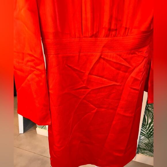 Maje Red Rahon Satin Mini Dress Size Small - Picture 7 of 12